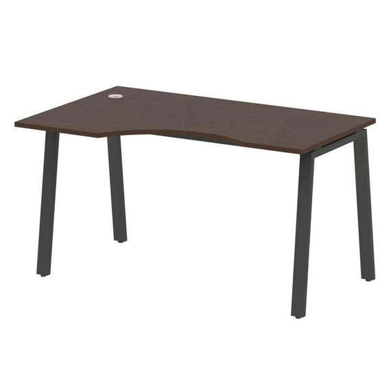 Metal System Стол криволинейный левый на А-образном м/к БА.СА-2 (L) Венге Цаво/Металл Антрацит 1400*