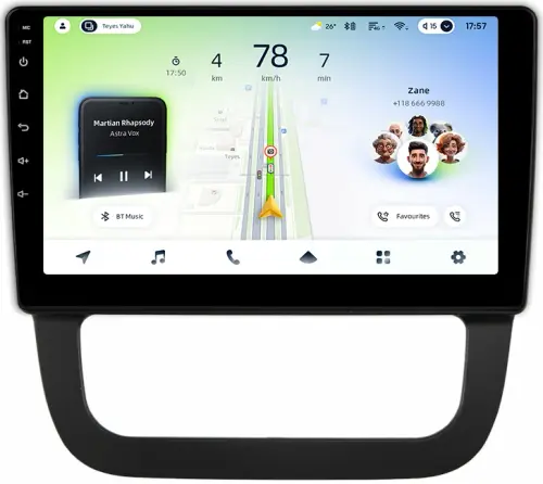 Магнитола для Volkswagen Jetta 5 2005-2010 (климат 2) - Teyes CC4L-DTS монитор 10.1" IPS, Android 14, Быстрая, Snapdragon 662, CarPlay, 4G SIM-слот
