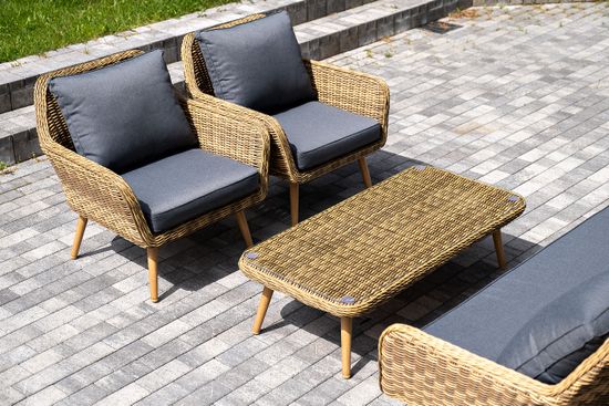 "Прованс" лаунж-зона плетеная из искусственного ротанга, цвет соломенный