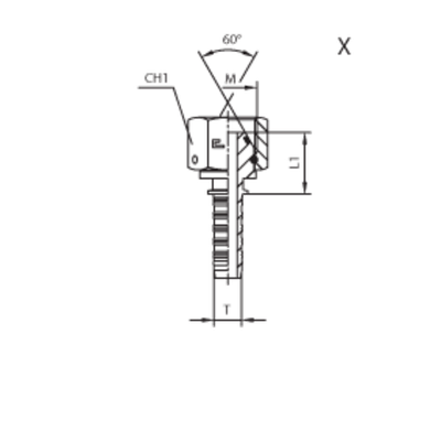 Фитинг DN 25 DKM (Г) 38x1.5 (штифтованная гайка, o-ring)