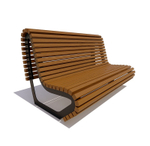 Скамейка стальная "Лондон" сосна 1,5м, без подлокотников, тик