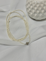 Нить-трансформер из микрожемчуга 140 см на серебряной магнитной застежке