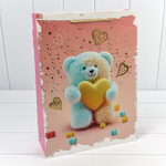 Пакет подарочный 31х41.5х12см "Мишки" с тиснением (Микс)