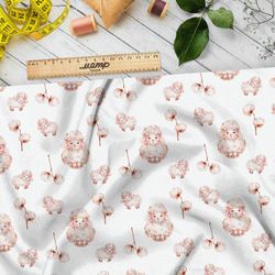 Ткань шелк Армани милые овечки