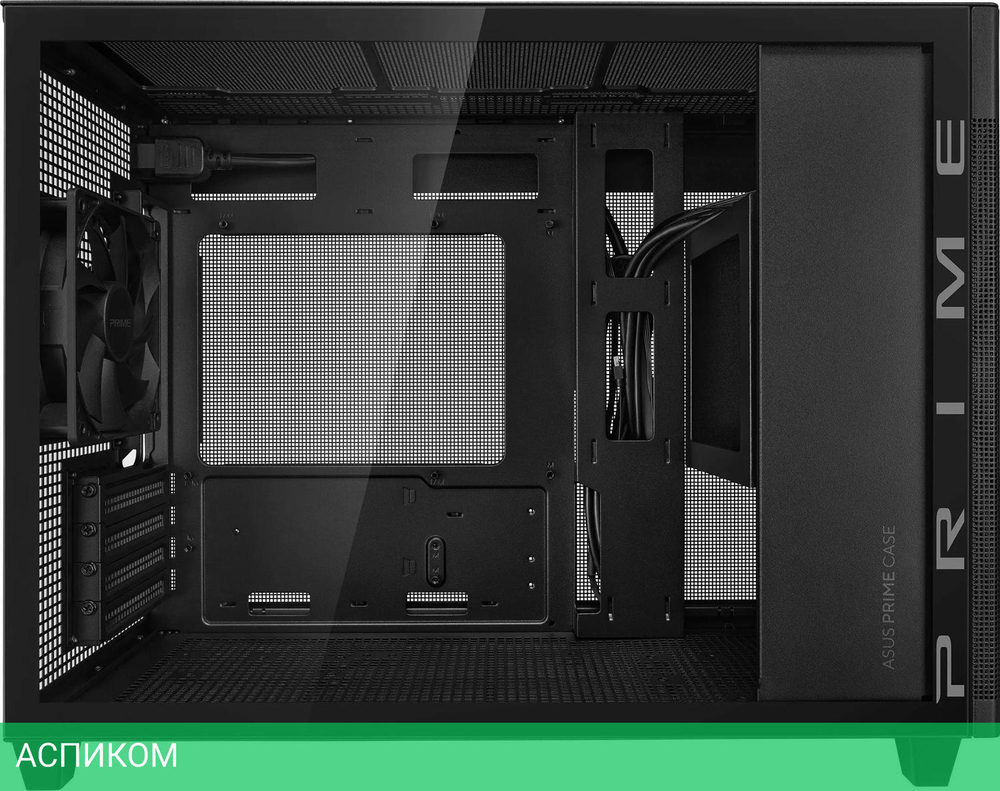 Корпус ASUS PRIME AP201 Tempered Glass mATX без БП Black (90DC00G0-B39010)