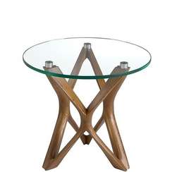 Журнальный столик Angel Cerda 2127 из закаленного стекла и ореха