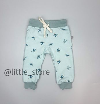 Брюки "Облака" из футера с начесом, Светло-голубые