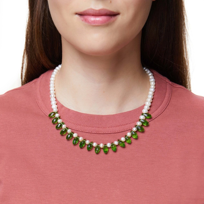 Колье Жемчужный Кристалл – Зелёное