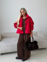 Тренч на молнии красный