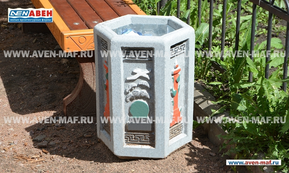 Бетонная урна для мусора У-161