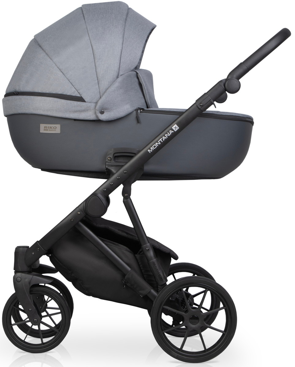 Детская коляска Riko Basic Montana Plus X 2 в 1 40 Graphite (графит+серый)
