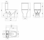 Унитаз компакт BelBagno Lounge BB045CPR без бачка и сиденья