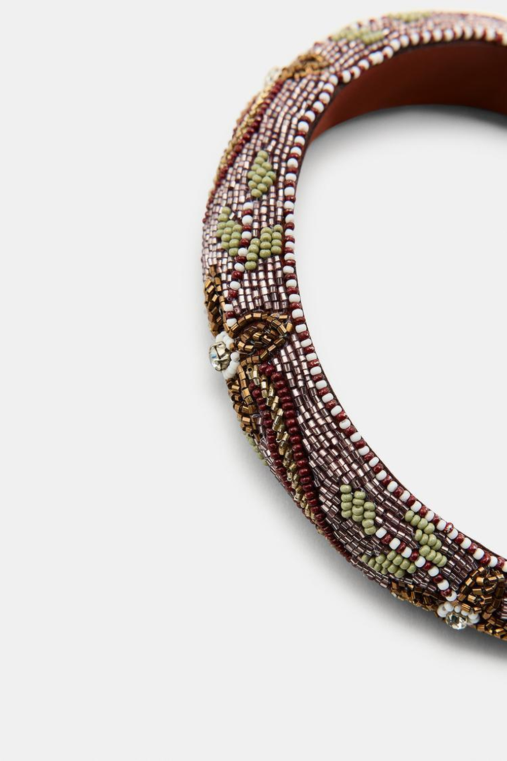 ZARA МЯГКАЯ ПОВЯЗКА НА ГОЛОВУ С БУСИНАМИ, РАЗНОЦВЕТНЫЙ