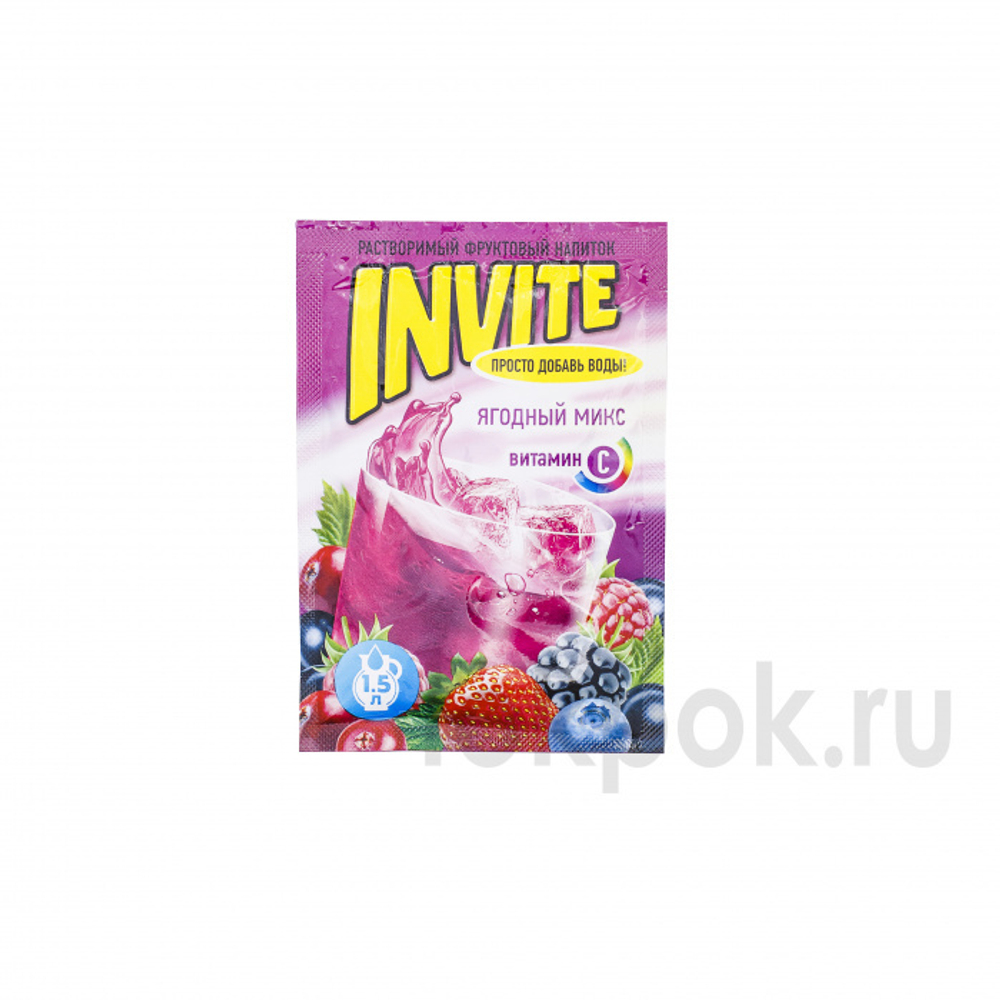 Растворимый напиток INVITE ягодный микс, 9 гр