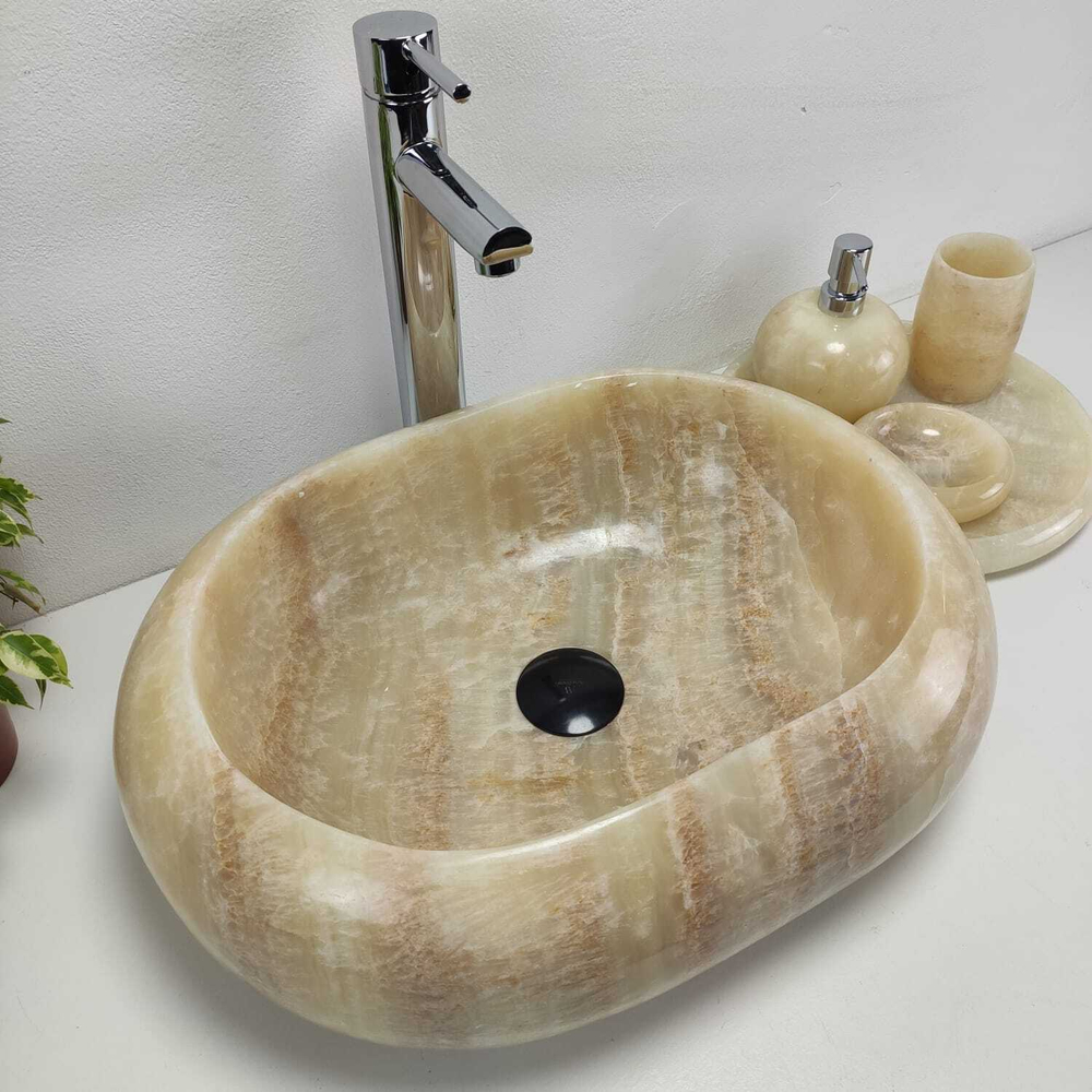 Раковина из оникса Oval Yellow Donut OD-61104 (55*38*15)