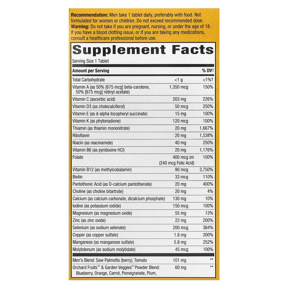 Nature's Way, Alive!, ультрамультивитамины для мужчин старше 50 лет, 60 таблеток