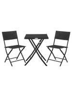 Набор мебели Элластик-Пласт Ola Dom складной (2стула+стол) (антрацит)