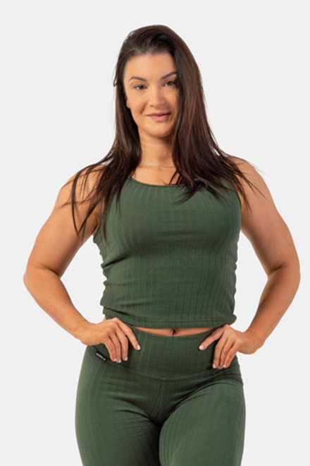 Майка ORGANIC COTTON RIBBED TANK TOP 414 Зеленая