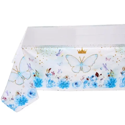 Скатерть «Бабочка принцесса» 108*180 см, пвх, Голубой