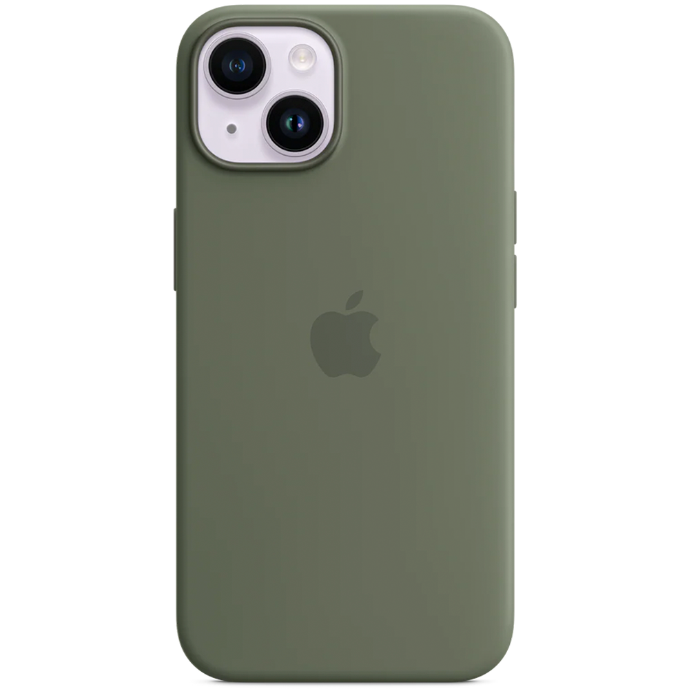 Силиконовый чехол с поддержкой MagSafe Apple Silicone Case для iPhone 14, Olive (Оливковый)