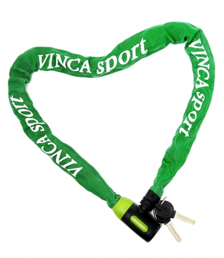 Замок велосипедный - цепь 6*1000мм, зеленая оплетка. инд.уп. Vinca Sport 101.759 green