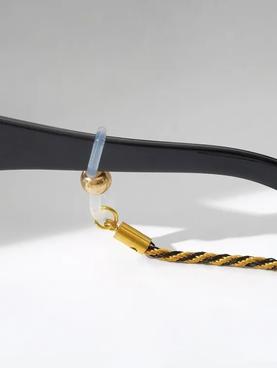 Цепочка для очков "Эстетика" №32, цвет чёрно-золотой, 70 см