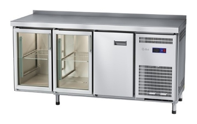 Стол холодильный Abat СХС-60-02 (1 дверь, 2 двери-стекло, борт)