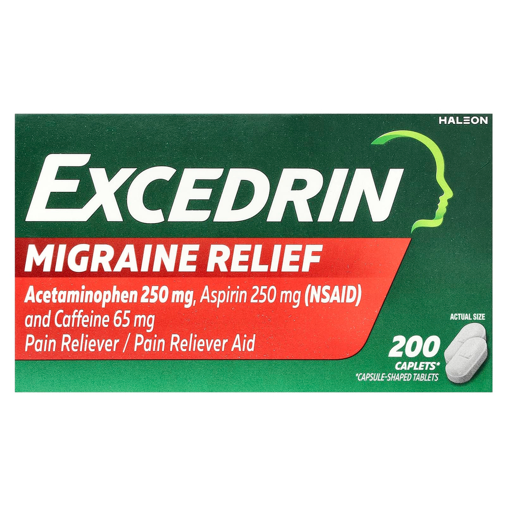 Excedrin, средство от мигрени, 200 капсул