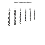 Вертлюг "Волжанка" Rolling Three Linking Swivels #12 тест 9кг (5шт/уп) по 5 упаковок