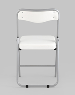 Складной стул Джонни экокожа белый каркас металлик
