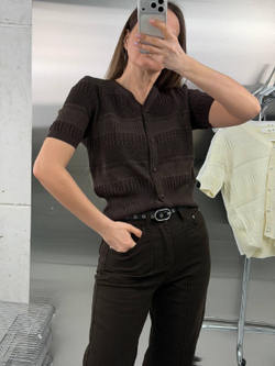 Футболка-поло женская артикул 09028 цвет "шоколад"