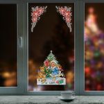 Украшение для окон и стекла ЗОЛОТАЯ СКАЗКА "Снегурочка на коньках", 30х38 см, ПВХ, 591184