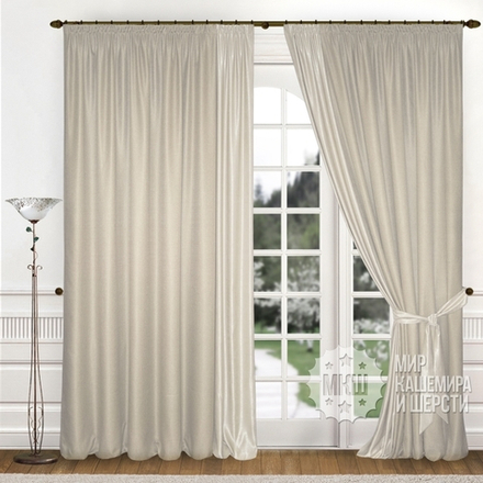 Готовые шторы  ДУЭТ (арт. А30-312-1)  - (180х270)х2 см. - кремовые