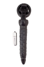 Анальный вибратор - насадка на пенис черная 24 см