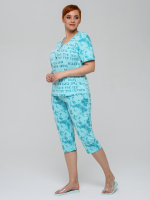 Пижама с бриджами КД-063/бирюза-буквы-б