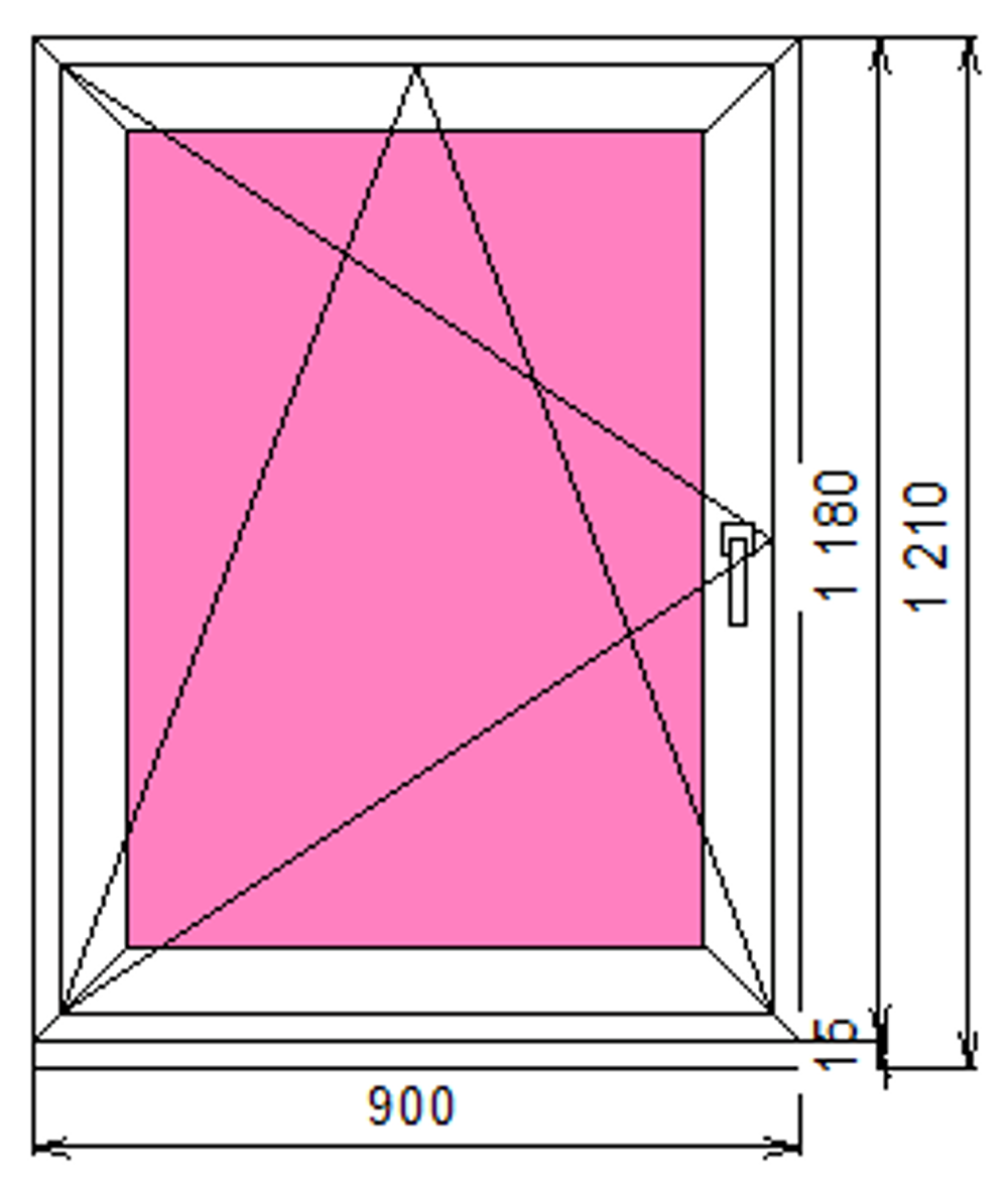 Пластиковое окно 1180 х 900 ТермА Эко