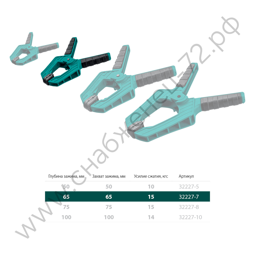 KRAFTOOL SC-7 65х65 мм, Пружинная струбцина (32227-7)