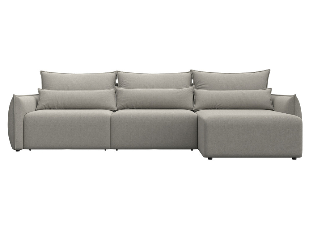 Диван угловой Лига-051 НПБ Лонг угол универсальный РОГОЖКА Амур 02 бежевый