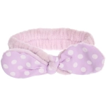 Повязка на голову косметическая «ДАЙМОНД РУШ», горошек, цвет лавандовый, пудровый, небесный, 20*5.5см (ZIP пакет)