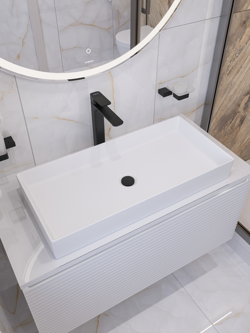 Смеситель для раковины STWORKI Мосс S43020BK матовый черный