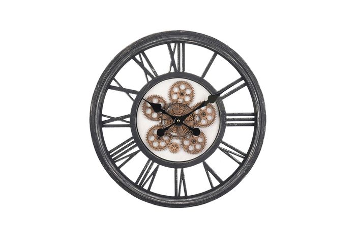 Часы настенные круглые черный антик Garda Decor KL5000110