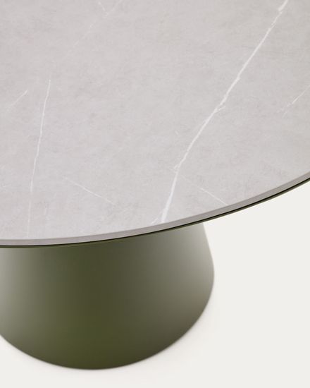 Уличный стол Tudons из алюминия с зеленой столешницей Ø120 см Испания La Forma