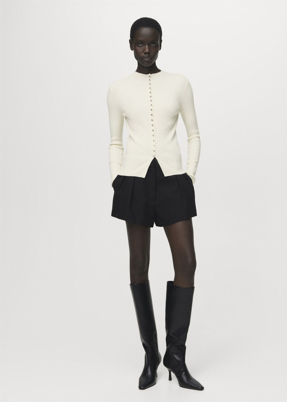 Кардиган из тонкого трикотажа в рубчик