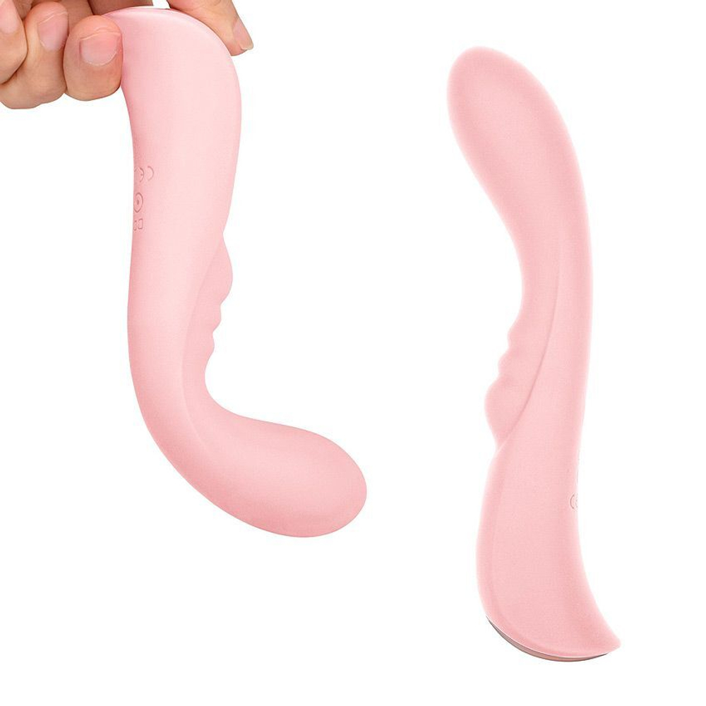 Нежно-розовый вибромассажер 6 Silicone G-Spot Fun - 19,1 см. (Цвет: нежно-розовый)