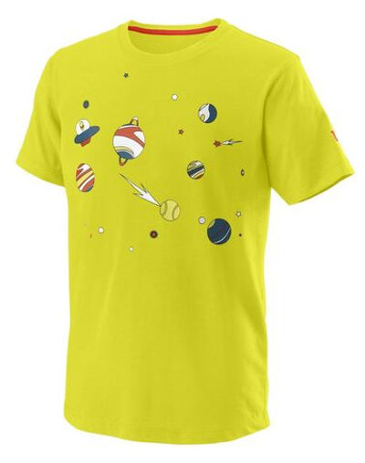 Футболка для мальчика теннисная Wilson Planetary Tech Tee B - sulphur spring