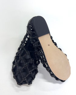 Балетки плетеные из натуральной кожи черный
