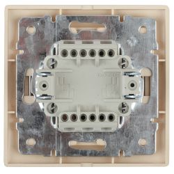 1-105-04 Intro Выключатель двойной с подсветкой, 10А-250В, IP20, СУ, Plano, шампань