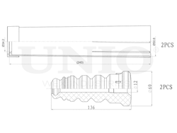 Комплект пыльник и отбойник UNIO DUC-50011