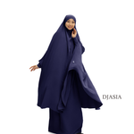 SET: KHIMAR WITH TIE SLEEVES AND  SKIRT FROM ABAY SILK