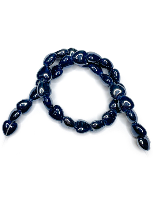 Керамические бусины Сердце, 10/13/15 мм, на нитке 32 см